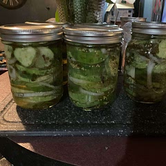 In the second batch I made I put a clove of garlic and added onions, I also added pickling spices and it gave it some extra tartness. These are so easy to make and the brine taste amazing so I’m sure the pickles will also.