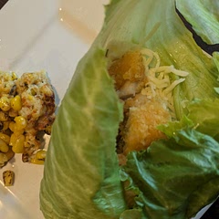 I used up all my tortillas for quesadillas the day before so we substituted the lettuce for the wraps. My husband and I both ate two each. The kids ate chicken nuggets.