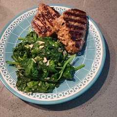 I used a stove top grill that worked great. Definitely watch how long you cook the fish, or you do risk over cooking it. Served with sautéed spinach.