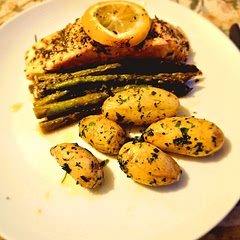This isn't my own recipe.  Found it on social media. It's really nice served with new potatoes. 