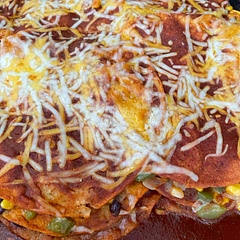 I was too lazy to roll them so I made a casserole instead. Hubby and kids loved it! Vegan cheese doesn’t melt as well as dairy cheese but it didn’t effect the taste.