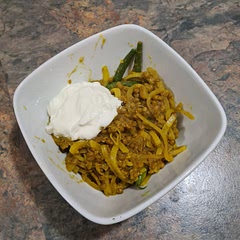 Topped with Greek yoghurt not cream. Quick and delicious!