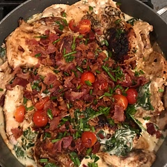 I didn't use a whole lot of tomatoes because I don't really like them, but next time I will because they tasted soo good with the sauce. OH! And it certainly took more than 30 minutes, and that was just to cook the chicken.