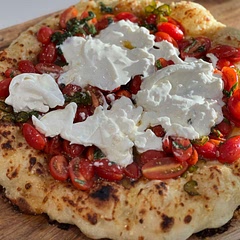 Delish! I had extra sourdough so I decided to make this pizza. Drizzled it with homemade jalapeño honey and it was so good!