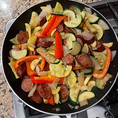 I put it over rice. Super good except my husband complained about the vegetables.