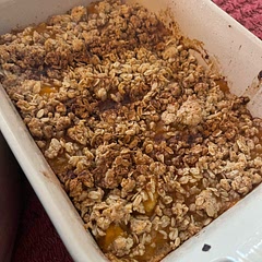 Really easy but the crumble needs a pinch of salt.