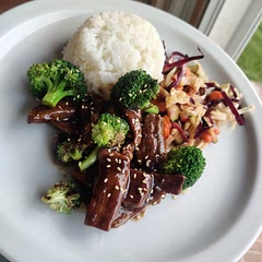 Accidentally used regular soy sauce, not low sodium. Still good, just salty. Too much sauce, even though I used 1.23 lbs of meat. Add red pepper flakes next time. 