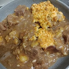 Make more topping and add some dried rosemary to it. I've also made this using leftover gravy from Sunday roast 