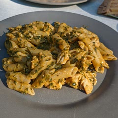 Great taste, just added chicken and other sort of pasta. It tasted good with a bit of a salty taste because of the amount of salad cheese but we liked it.