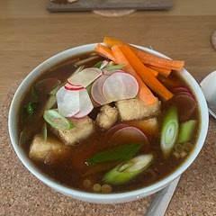 Hands-down my go-to for ramen. But be careful of curdling the miso paste/tahini - slow simmer to start