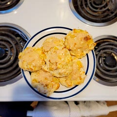 These biscuits are so good! I loved the peaches in them but you could definitely substitute with other fruit if you’re not a peach person!