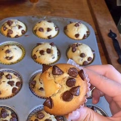 This recipe was great, I added more than 1 cup of chocolate chips and they still turned out amazing. So yummy. I got about 15/16 muffins out of the 12 serving size recipe. They are a hott commodity in my house and will definitely be making these all the time!!!