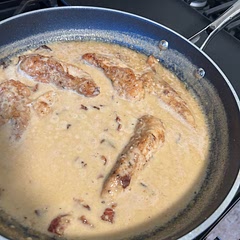 My husband absolutely loved it! It was so good. I made it with garlic mashed potatoes. A great combination