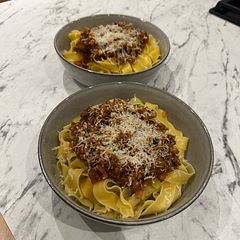 I used some smoked mushroom garum from Noma Projects, funghi porcini, and used egg pappardelle instead of spaghetti. It takes a lot of time and effort but it’s so worth it.