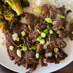 Delicious and easy! We used very thinly sliced ribeye (packaged for hotpot) and marinated for around 12 hours.