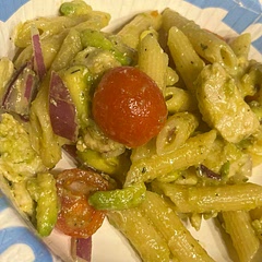 It takes a little bit if you're cooking the chicken fresh, but it tastes very good, adding it to our regulars.