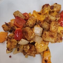 Did onions and bell peppers instead of broccoli 