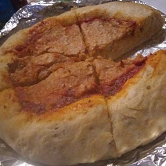 Now, I know what y'all are thinking and yes it looks gross but actually it tasted amazing! I tried the Vegan parmesan cheese on it, cooked it and it was great!