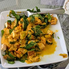 I used orange juice instead of water and I served it on tofu and vegetables. Thank you for the inspiration!