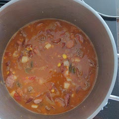 I have made this multiple times. I prefer a or two can of ranch beans with jalapenos in them. I find the baked beans too sweet. I leave out the flour to keep it gluten free. It's thick enough without it. My family loves this stew. 