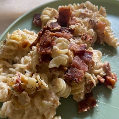 it was great!! boiled the pasta beforehand, added a splash of milk, and added some pepper as some reviews said. made this really good.