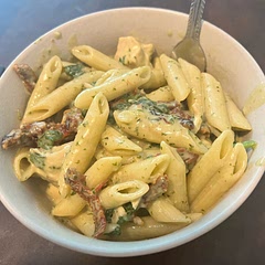 Made with homemade pesto. Family loved it.