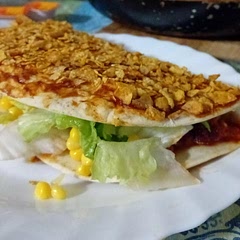 i used cornflakes on the piadina to make it crunchy, it was delicious