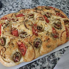 I've made focaccia 3 times now... this one was the BEST!!! EVERYONE LOVED IT!!! I had done the easy one... this one is the overnight... I'm so proud of myself!!! Thank you @lacey!