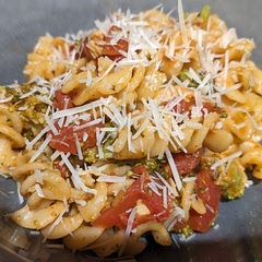 Good, but we felt like it was missing something - maybe it needed to be saucier?  Can't put our finger on it.  We took another person's suggestion and added another can of tomatoes and more garlic.  

Makes more than 4 servings.  Took us about an 90 minutes to make total.  