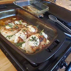 Used Fresh mozzarella, added some of the extra on top, and added fresh Oregano. Pretty tasty. I would make a pan sause next time.
