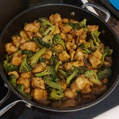 Served over rice. Wasn't as flavourful as I expected.