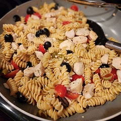 Delicious and easy to make.  I added green olives as well.  
