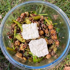 Swapped asparagus for broccolini. Added spinach and spiced roasted chickpeas.