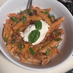Added a LOT of zucchini (not really on purpose) and some fresh herbs. I’m terrible at following instructions so didn’t add nearly enough sun dried tomatoes (just now realizing this) so I think I was missing some depth of flavor due to that.