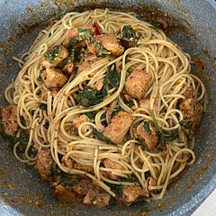 A very nice dish!marinated the chicken in the paprika which made such a difference! Only used semi skimmed milk but only a little and added cream as well.