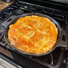 Really delicious and comforting. I added potatoes and thyme. Also just added a sheet of thawed frozen puff pastry instead of the pie crust.