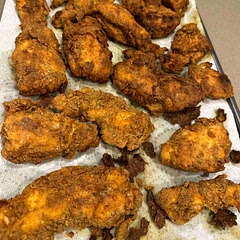 Loved the texture and the juicy chicken although I only let it marinate for 20min it did so much for the flavoring, I did have some alterations to include seasoning the flour and chicken separately to the marinade but it was phenomenal