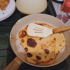 It's okay. I think this is good to begin with. But I'd like to find a way to make it more flaky and more airy and light. I used Oat milk, because that's all we had it. I hope to experiment with this more