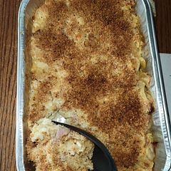 I divided it up between two pans. Put one in the freezer for later. 