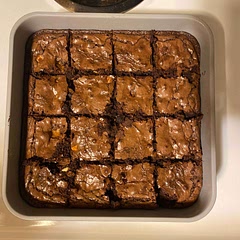 These were super moist and YUMMY! I used a 9x9 pan so only cooked for 27 minutes. I also added butterscotch and white chocolate chips. Definitely going to be my go to recipe for brownies.