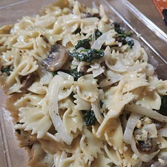 Very tasty. Doubled broth, heavy cream and parmesan so it would be saucier. Next time will add chicken. 