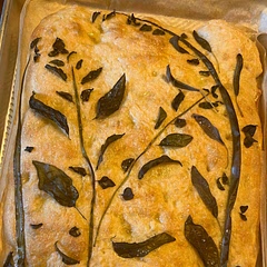 Glory be to this bubbly focaccia!~ It has taken me so long to find a recipe that works for me, I nearly gave up on making focaccia, but this recipe changed that.

I followed exactly as instructed, the only deviation being proofing my last rise in the oven at 200 F - recommendation would be to oil the top sheet. I still got a fluffy, beautiful focaccia that I adorned with fresh herbs from my garden! Delicious, will definitely be my go-to for focaccia!