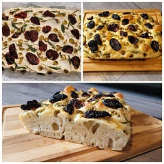 I used all-purpose flour. But it's very tasty and would recommend. Will be making it again. I used rosemary, green olives, and sundried tomatoes. 