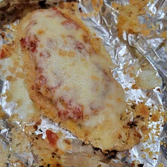 Made my own Marinara sauce using tomatoes I grew in my garden. This chicken was the perfect thing to pair with the sauce. 