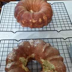 Overall a good recipe , I doubled it and added 2 tsp of cardamom and 1 tsp of cinnamon to the double batch to make it spicy. However DO NOT unmold the cake after five minutes like she says in the recipe. Wait at least 15 minutes before unmolding. One of my cakes split in half by following this direction.