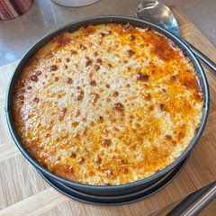 It made ample portions. Easy to serve. Fun. I swapped chicken Italian sausage for the lamb, and used a little less bechamel, but the recipe seems flexible if one wants to customize it.
