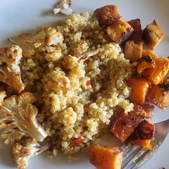 Didn't have Tahini so left it out. Used some vegetable stock for the quinoa.