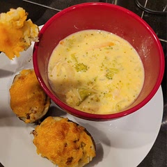 Added shredded chicken and made my stuffed potato skins to dunk in was really good