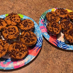 I did not have eggs. I used a small container of applesauce and baking soda. Turned out great!