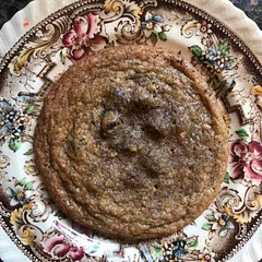 I didn’t like the texture of the cookie—- it was too “greasy” and “chewy” —— was a bit crispy on the edges which I did enjoy… but I won’t be making this recipe again.